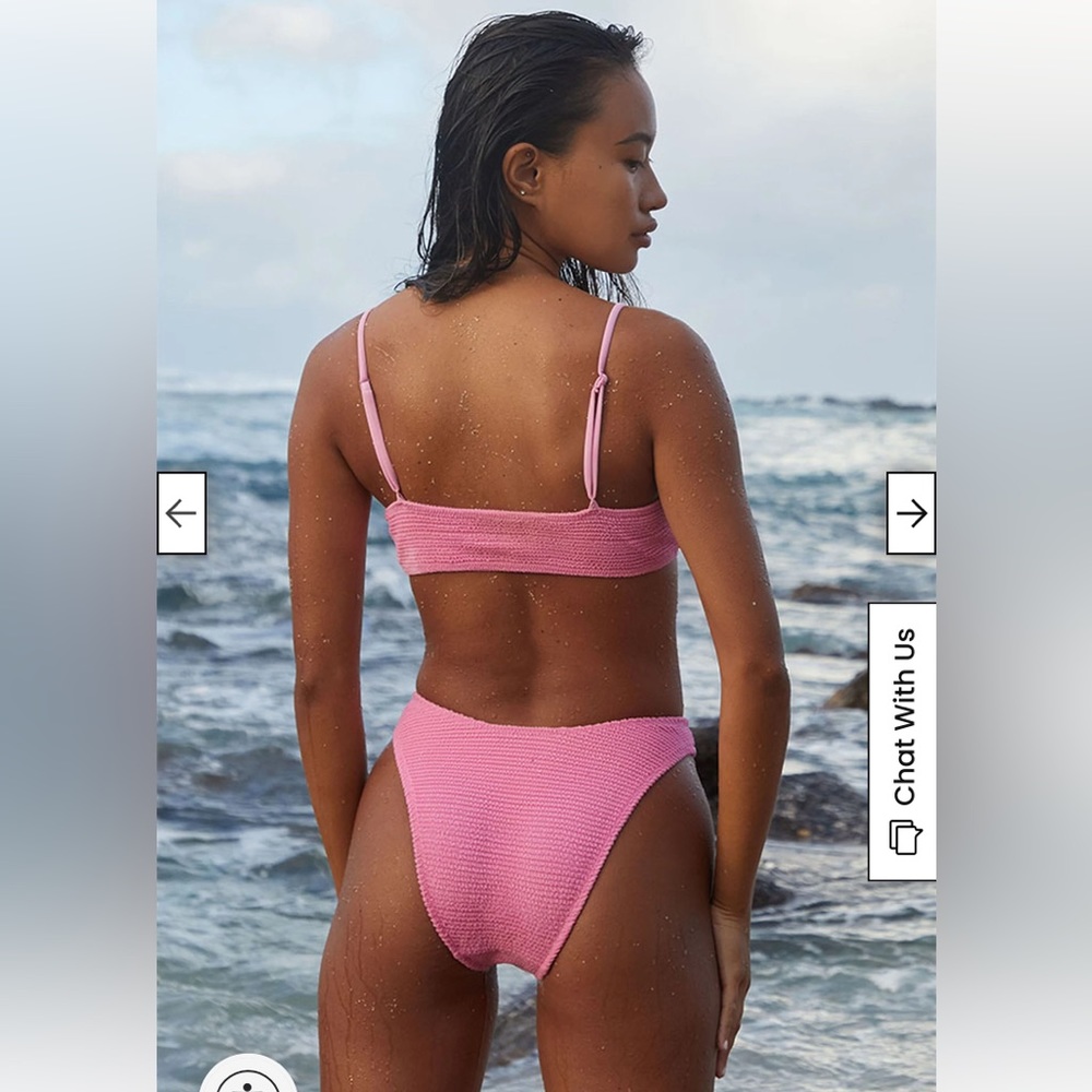 Pacsun bikini! “Eco Pink Riviera Scrunch Scoop High Cut bikini bottom”